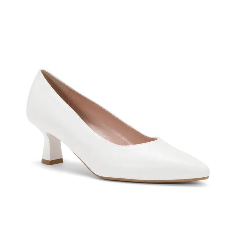 Ada Sposa, décolleté da sposa in ecopelle liscia bianco, fatta a mano a Trani