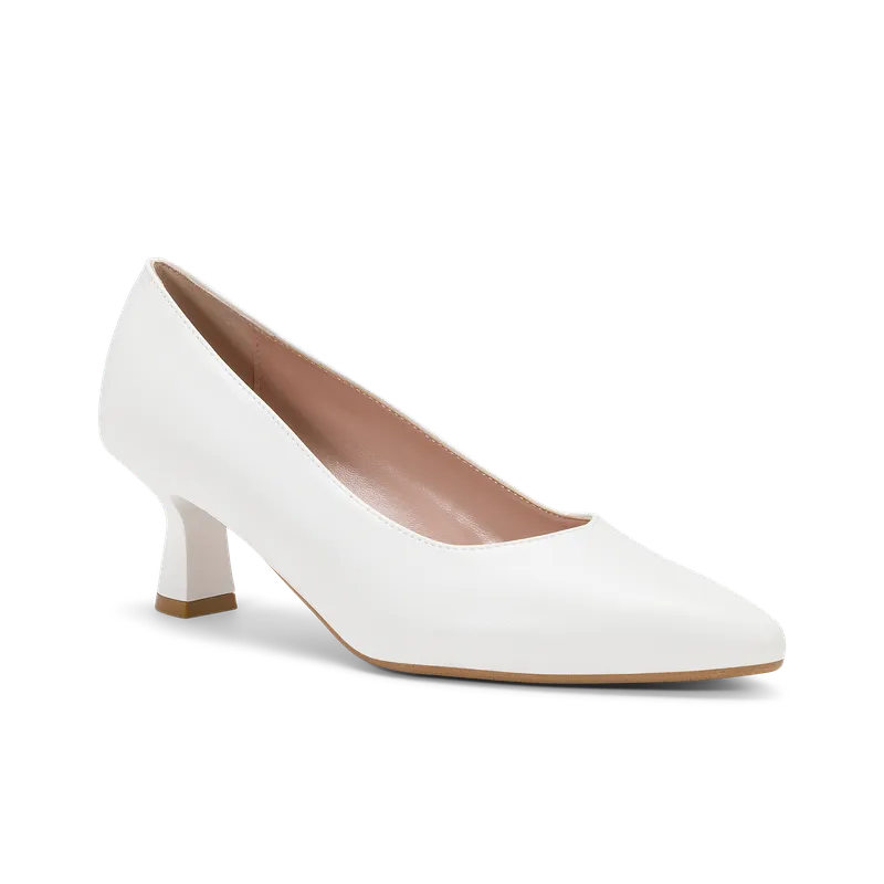 Ada Sposa, décolleté da sposa in ecopelle liscia bianco, fatta a mano a Trani