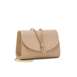 Corolla Nude Ecopelle, pochette in ecopelle nude, fatta a mano a Trani