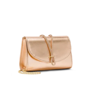Corolla Rosa Gold, pochette in laminato rosa gold, fatta a mano a Trani