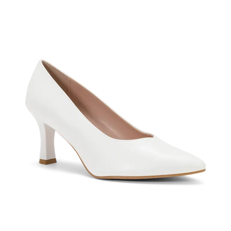 Grazia Sposa, décolleté da sposa in ecopelle liscia bianco, fatta a mano a Trani