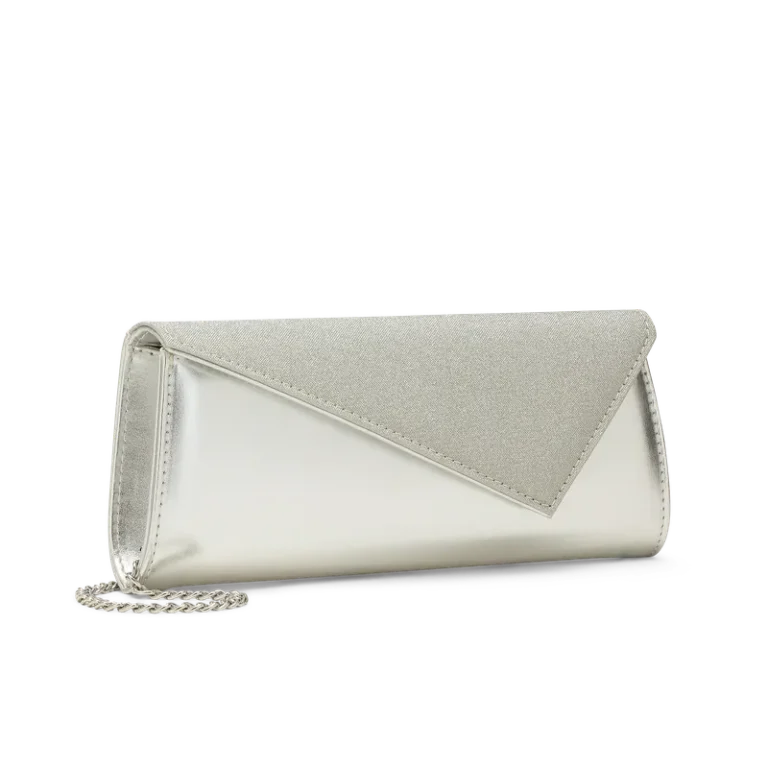 Lanterna Argento, clutch in laminato argento, fatta a mano a Trani