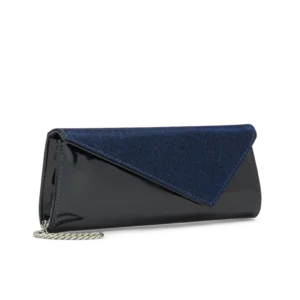 Lanterna Blu Notte, clutch in vernice blu notte, fatta a mano a Trani