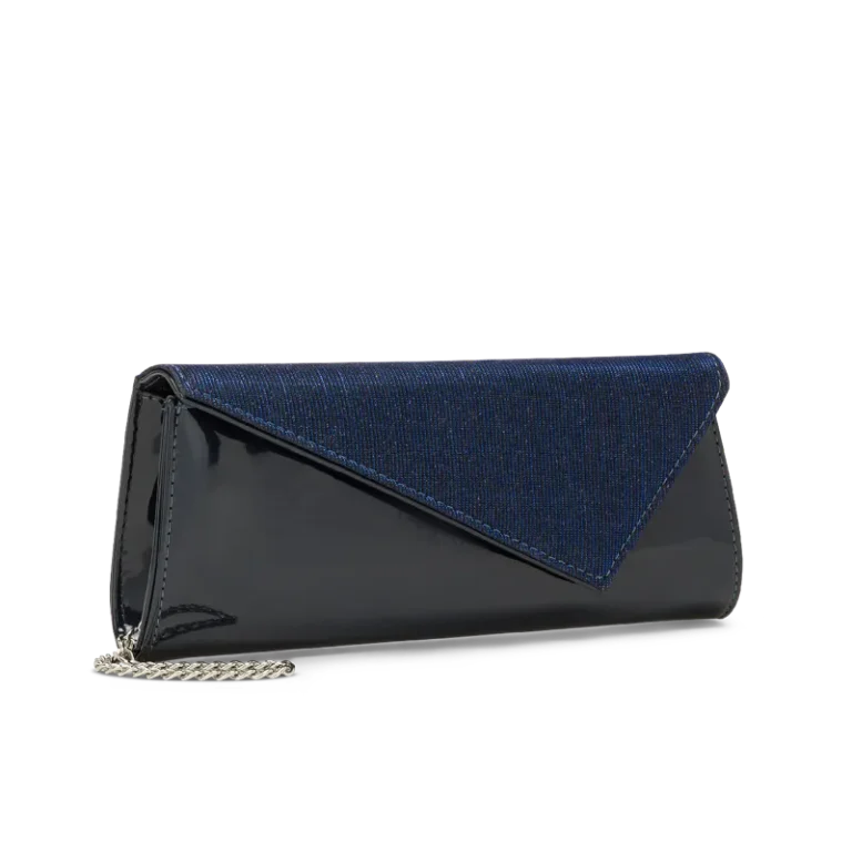 Lanterna Blu Notte, clutch in vernice blu notte, fatta a mano a Trani