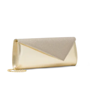 Lanterna Platino, clutch in laminato platino, fatta a mano a Trani
