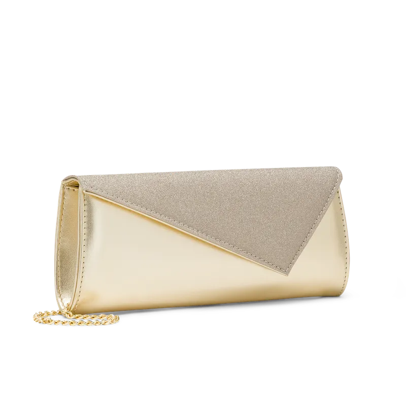 Lanterna Platino, clutch in laminato platino, fatta a mano a Trani