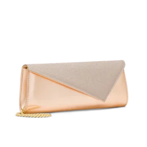 Lanterna Rosa Gold, clutch in laminato rosa gold, fatta a mano a Trani