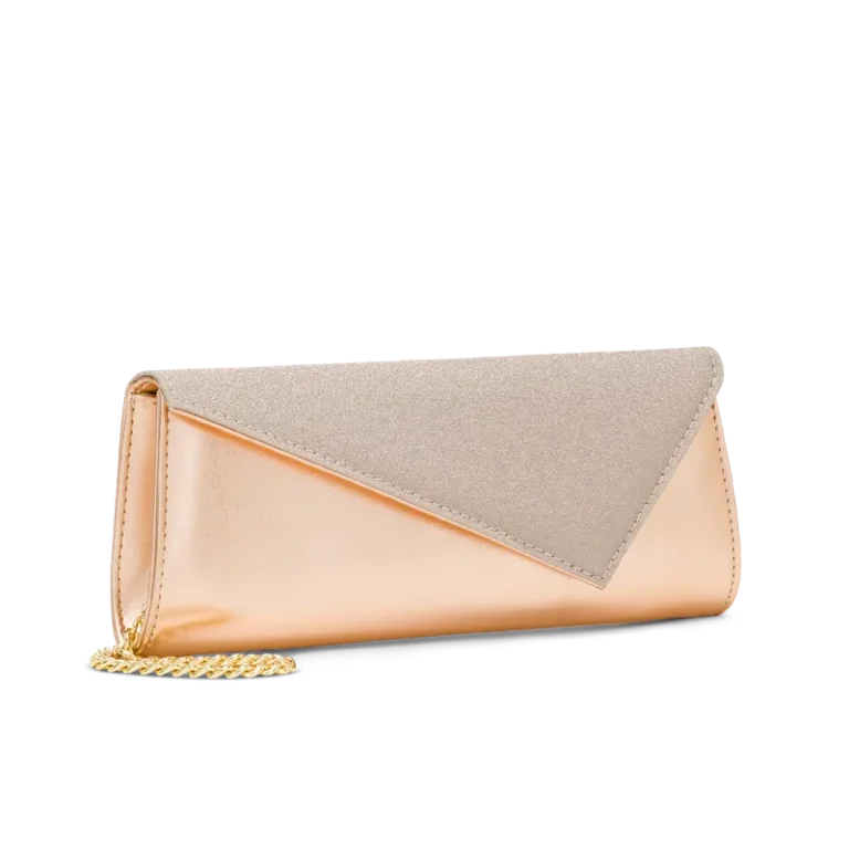 Lanterna Rosa Gold, clutch in laminato rosa gold, fatta a mano a Trani