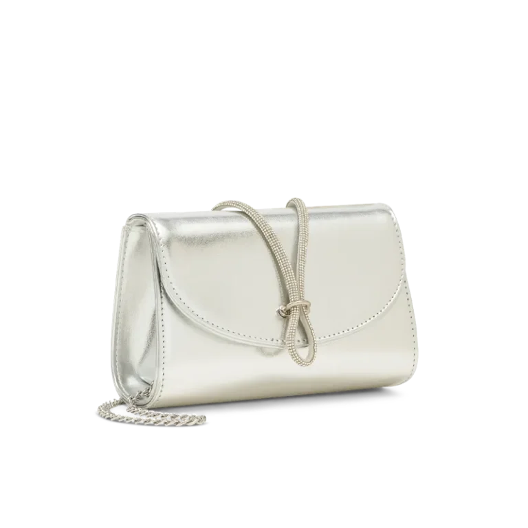Nodo Argento, pochette in laminato argento, fatta a mano a Trani