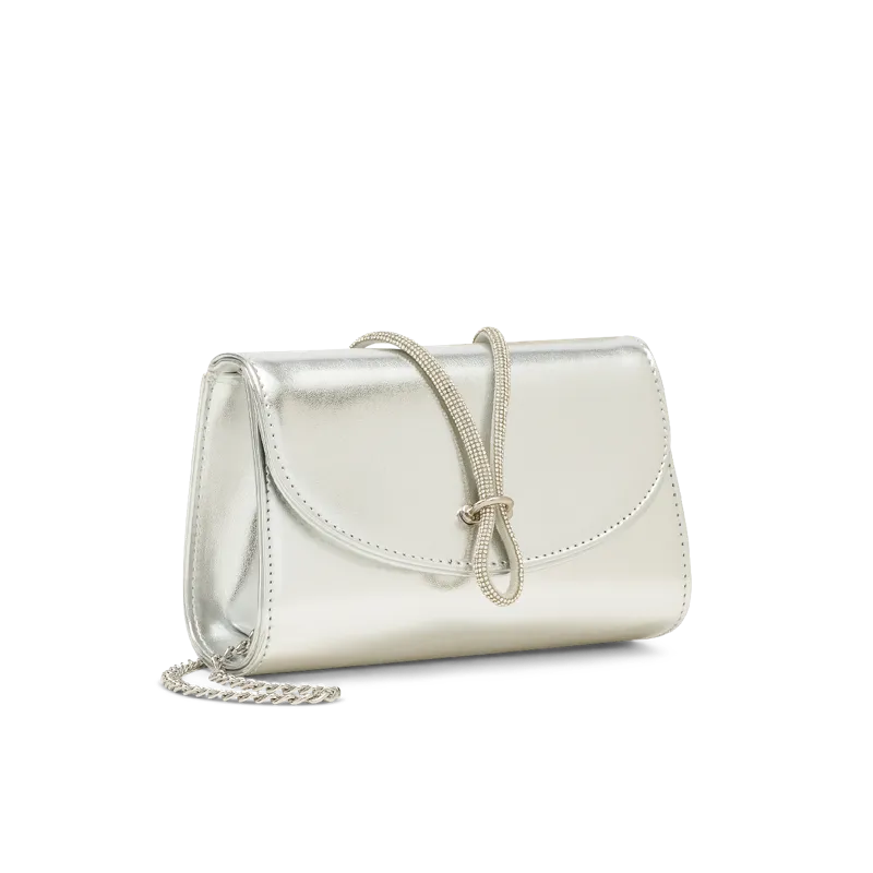 Nodo Argento, pochette in laminato argento, fatta a mano a Trani