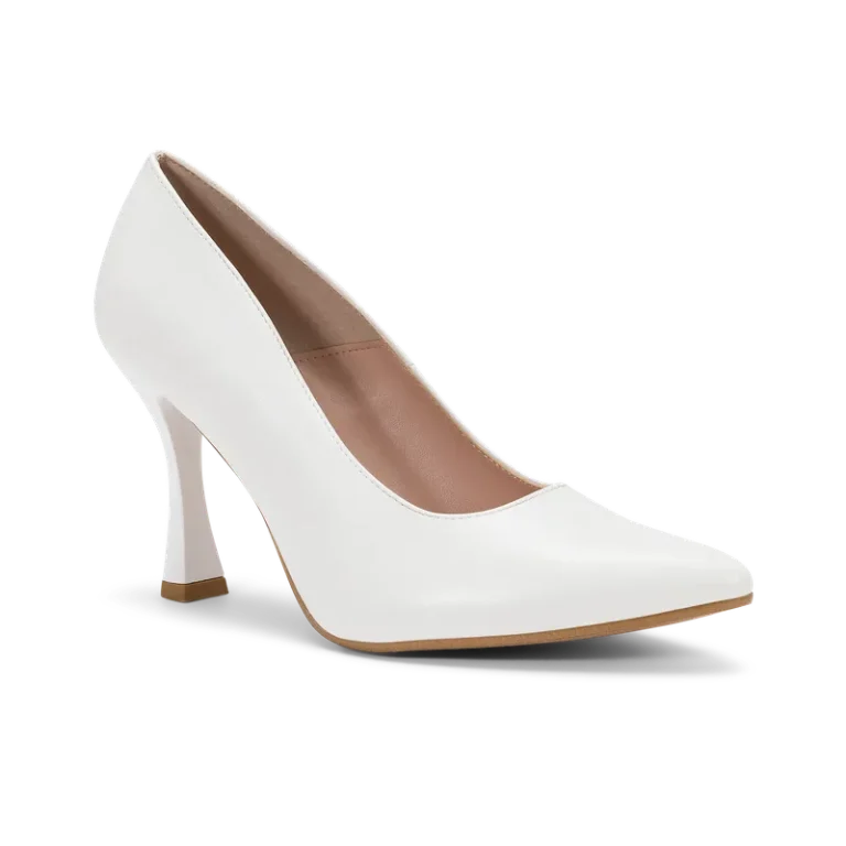 Perla Sposa, décolleté da sposa in ecopelle liscia bianco, fatta a mano a Trani