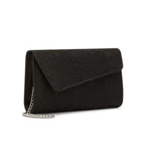 Trina Nero, pochette in pizzo nero, fatta a mano a Trani